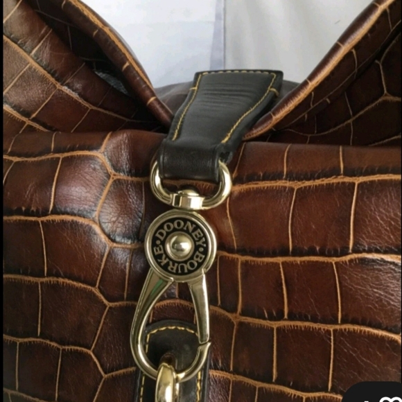 Dooney & Bourke Croco Embossed Logo Lock Hobo Shoulder Bag. 3 Piece Set - Picture 15 of 16